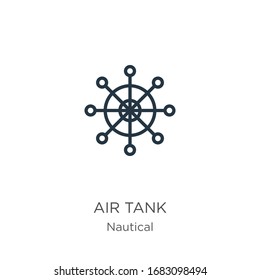 Air tank icon. Thin linear air tank outline icon isolated on white background from nautical collection. Line vector sign, symbol for web and mobile