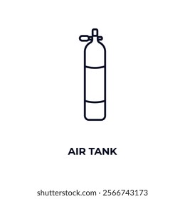 air tank outline icon. Linear vector from nautical concept. Thin line air tank icon isolated on white background