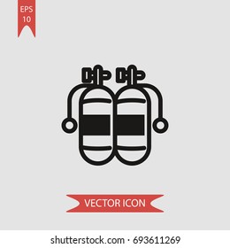Air tank vector icon, illustration symbol