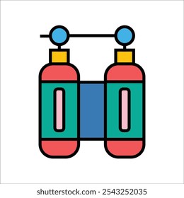 air tank vector icon line template