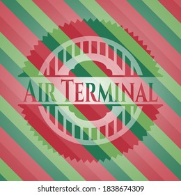 Air Terminal christmas style emblem. Vector Illustration. Detailed. 