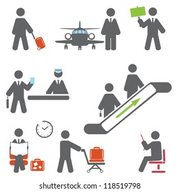 Air terminal icons. Vector set
