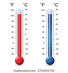Air thermometer set, vector illustration.
