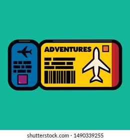 
Air ticket adventure concept vector graphic