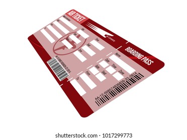 Air ticket. Boarding pass tickets template isolated on white background. Vector illustration