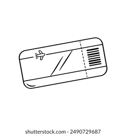 Air ticket doodle icon. Vector hand drawn sketch illustration.