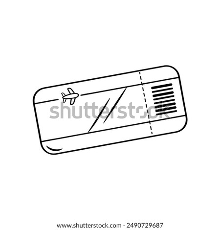 Air ticket doodle icon. Vector hand drawn sketch illustration.