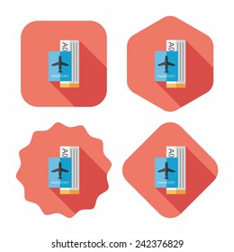 Air ticket flat icon with long shadow,eps10