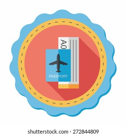 Air ticket flat icon with long shadow,eps10