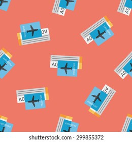 Air ticket flat icon,eps10 seamless pattern background