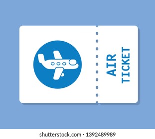 Air ticket flat vector icon