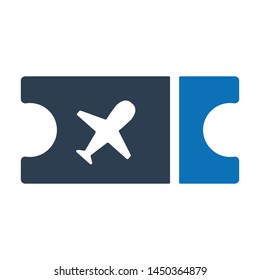 Air ticket flat vector icon