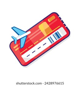 Air Ticket flat vector illustration on white background.