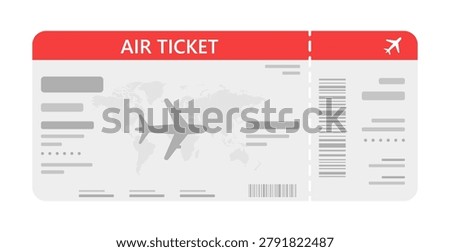 Air ticket, flight boarding pass isolated vector illustration