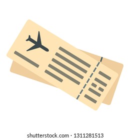Air ticket icon. Flat illustration of air ticket vector icon for web design