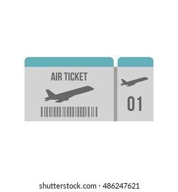 Air ticket icon in flat style on a white background vector illustration