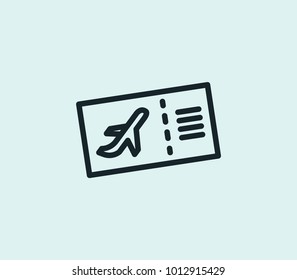 Air ticket icon line isolated on clean background. Air ticket icon concept drawing icon line in modern style. Vector illustration for your web site mobile logo app UI design.