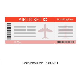 Air ticket icon. Modern ticket concept for air travel. Vector illustration in a flat style.