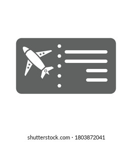 Air ticket icon is on isolated white background