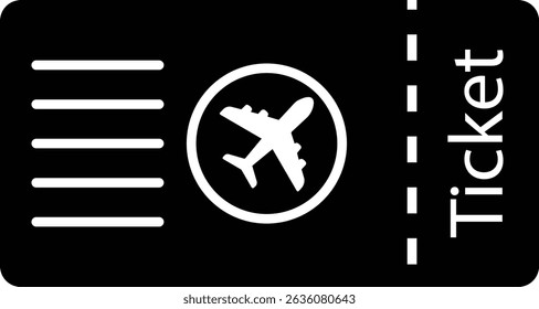 Air ticket icon. Plane ticket.  Boarding pass symbol. Plane flight ticket. Airline pass sign.  a ticket with an airplane on it. Vector illustration
