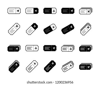 Air ticket icons. Vector pack