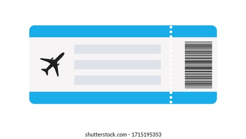 Air ticket isolated icon in flat style, travel concept. Vector illustration.