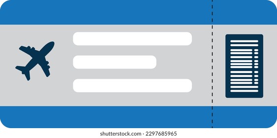 Air ticket isolated icon in flat style, travel concept. Vector illustration.