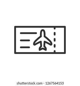 air ticket. linear icon. Line with editable stroke