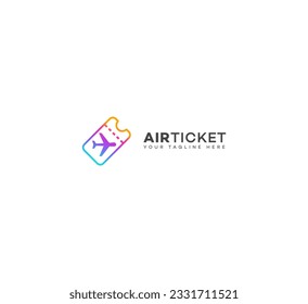 air ticket logo design vector template