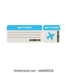 Air ticket on a white background. Vector flat illustration.