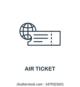 Air Ticket outline icon. Thin line concept element from tourism icons collection. Creative Air Ticket icon for mobile apps and web usage.