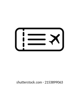 Vector de icono simple de boleto aéreo. Diseño plano