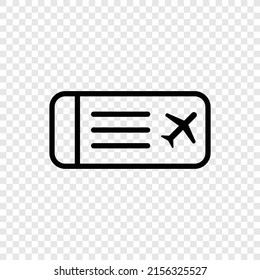 Air ticket simple icon vector. Flat design. Transparent grid.