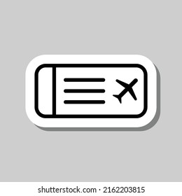 Air ticket simple icon vector. Flat design. Sticker with shadow on gray background.ai