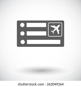 Air ticket. Single flat icon on white background. Vector illustration.