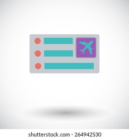 Air ticket. Single flat icon on white background. Vector illustration.