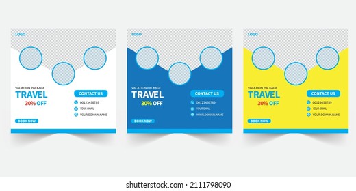 Air Ticket Social Media Post Design Template