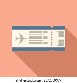 Air ticket trip icon flat vector. Airline pass. Airport travel