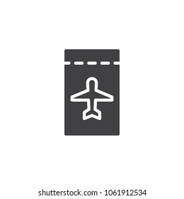 Air ticket vector icon. filled flat sign for mobile concept and web design. Boarding card solid icon. Symbol, logo illustration. Pixel perfect vector graphics