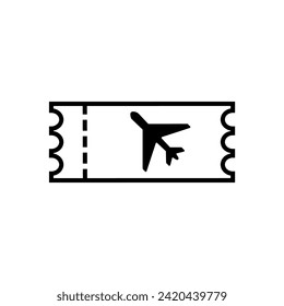 Flugticket Vektorsymbol. Ticket-Illustrationszeichen. Symbol oder Logo.