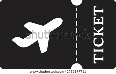 Air ticket vector icon. Modern air ticket stack with airplane icon for travel and transportation concepts. Boarding pass and flight ticket voucher sign isolated on transparent background.