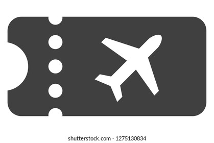 Air ticket vector icon symbol. Flat pictogram is isolated on a white background. Air ticket pictogram designed with simple style.
