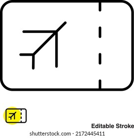 Icono de la línea del vector de boletos de aire