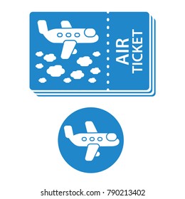 Air tickets and airplane flat sign icon