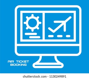AIR TICKETS BOOKING VECTOR ICON 