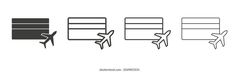 Air tickets icon flat and linear vector illustration on white background.