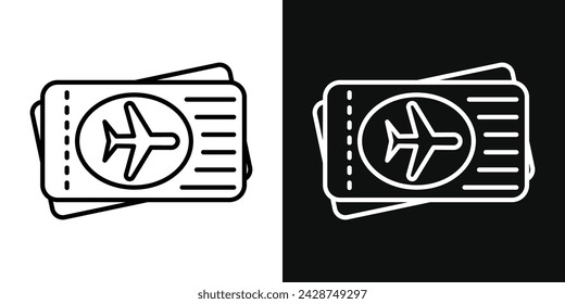 Air Tickets Icon Set. Vector illustration