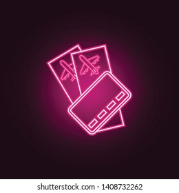 air tickets Icon. Travel neon icon. Elements of turizm set. Simple icon for websites, web design, mobile app, info graphics