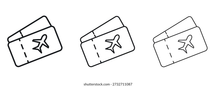 Symbol für Flugtickets, Vektorgrafik Logo Design Template. Bearbeitbare Strichgrafiken.