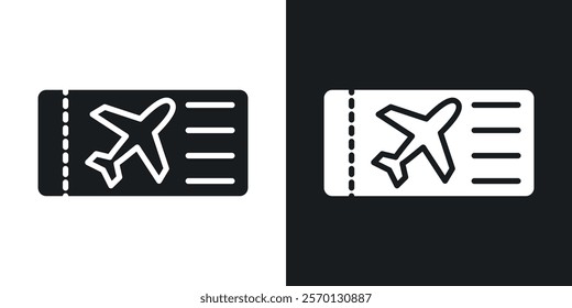 Air tickets icons in flat syle